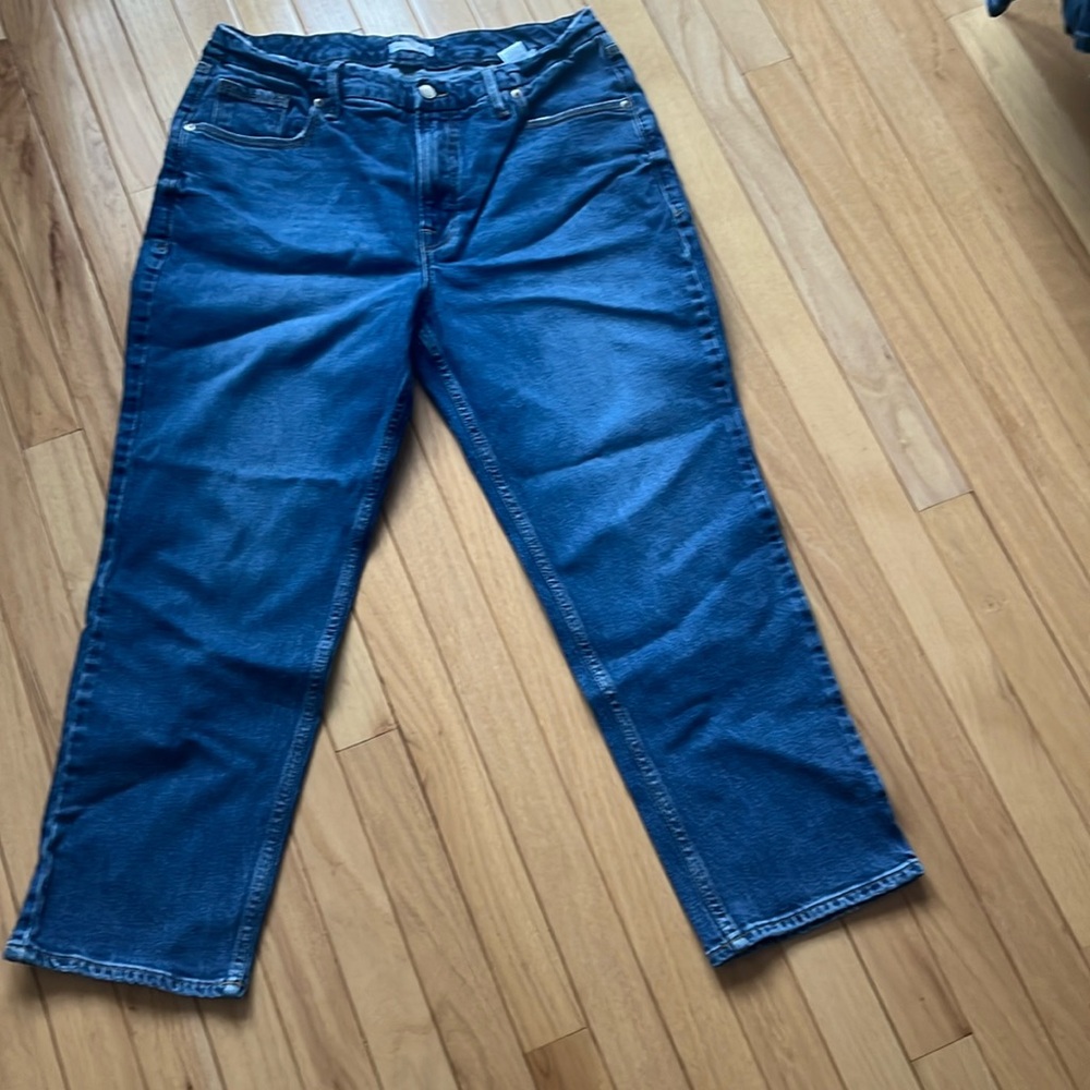 Good American Dark Blue Wide Leg Jeans